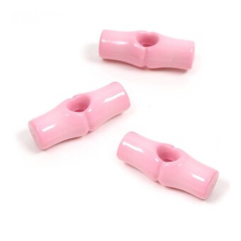 Hemline Pink Basic Toggle Button 3 Pack