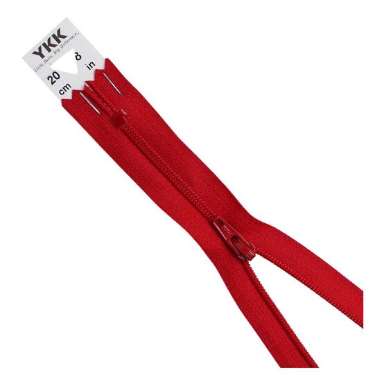 YKK Red Dress and Skirt Zip 20cm image number 1
