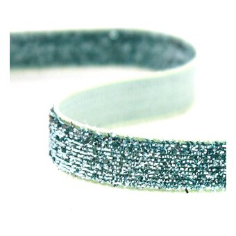 Metallic Aquamarine Woven Sparkle Ribbon 10mm x 2.5m