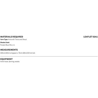 Knitcraft Corner to Corner Crochet Shawl Pattern 0241