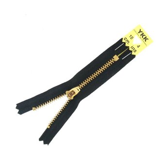 YKK Black Brass Jeans Zip 10cm