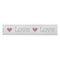 Grey Love Satin Ribbon 16mm x 4m image number 2