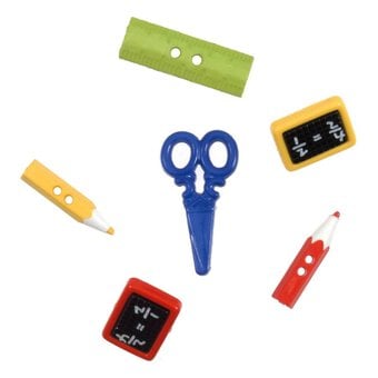 Trimits School Craft Buttons 6 Pieces
