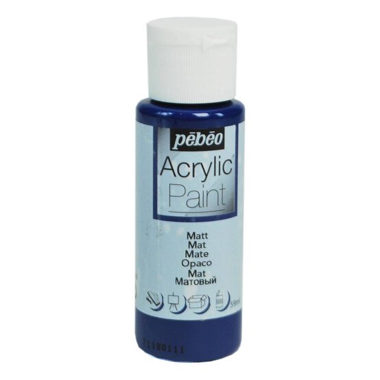 Pebeo Navy Blue Matt Acrylic Paint 59ml image number 1