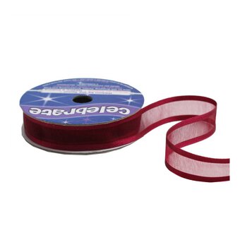 Wine Organza Ribbon 25mm x 5m