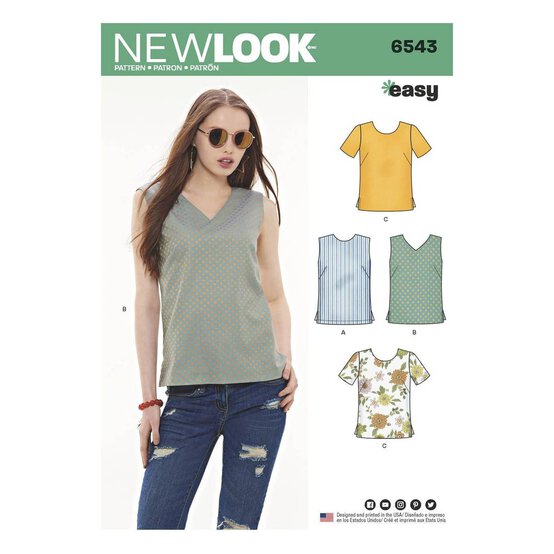 New Look Women's Top Sewing Pattern 6543 image number 1