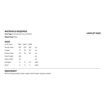 Knitcraft Chunky Cardigan and Scarf Digital Pattern 0129