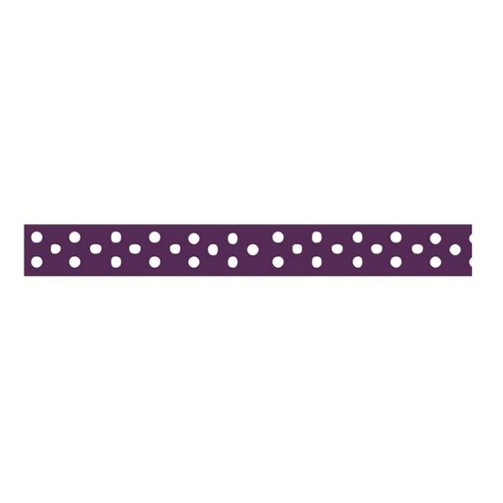 Purple Polka Dot Grosgrain Ribbon 9mm x 5m image number 1