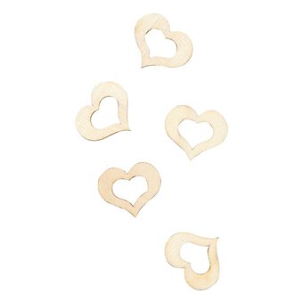 Papermania Wooden Heart Confetti 100 Pack