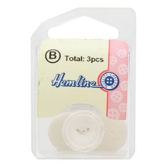 Hemline White Basic Knitwear Button 3 Pack