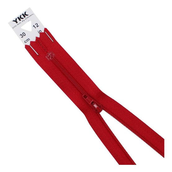 YKK Red Dress and Skirt Zip 30cm image number 1