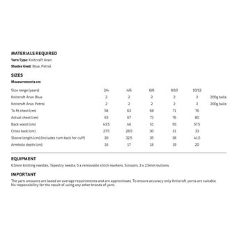 Knitcraft Child's Shawl Collared Jacket Digital Pattern 0058