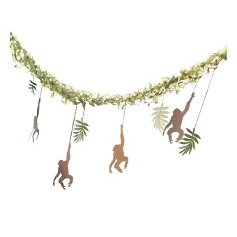 Ginger Ray Monkey and Leaf Jungle Bunting Backdrop 4m