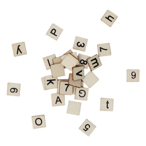 Wooden Letter and Number Tiles 315 Pieces