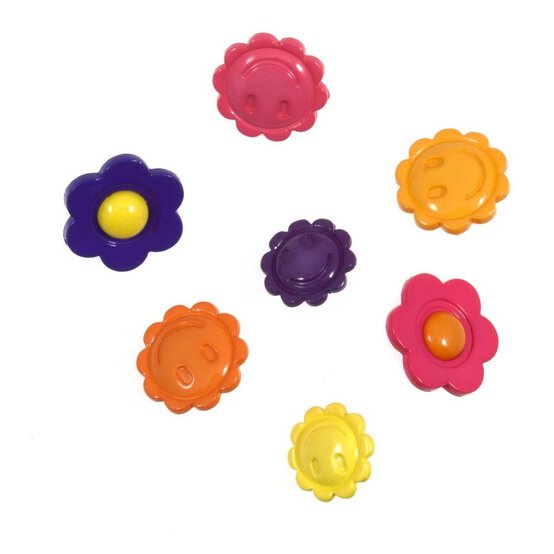 Trimits Smiley Flower Craft Buttons 7 Pieces image number 1
