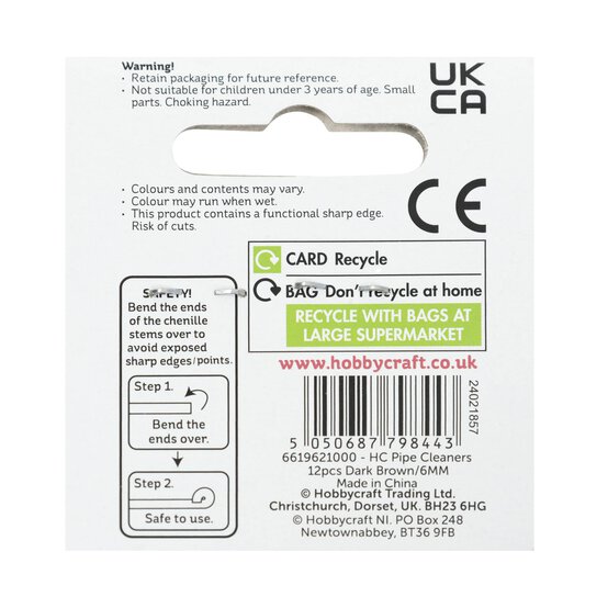 Dark Brown Pipe Cleaners 12 Pack image number 4