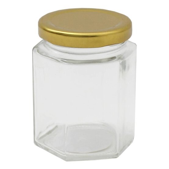 Clear Hexagonal Glass Jar 190ml image number 1