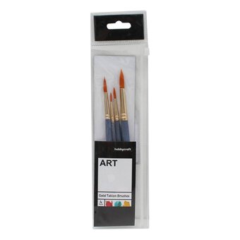 Gold Round Taklon Brushes 4 Pack