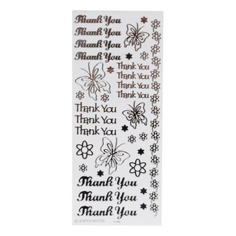 Anita's Silver Thank You Outline Stickers