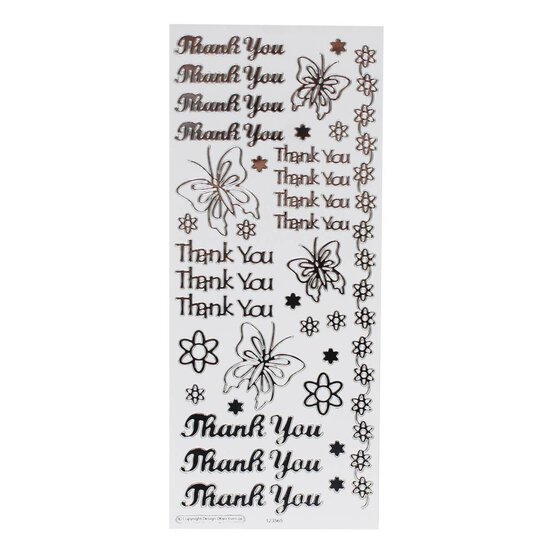 Anita's Silver Thank You Outline Stickers image number 2
