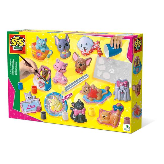 SES Creative Cats and Dogs Animals Cast and Paint Set image number 1