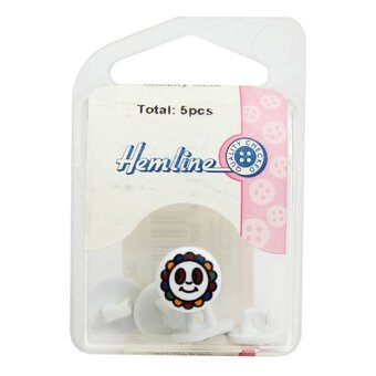 Hemline Smiley Flower Buttons 5 Pack