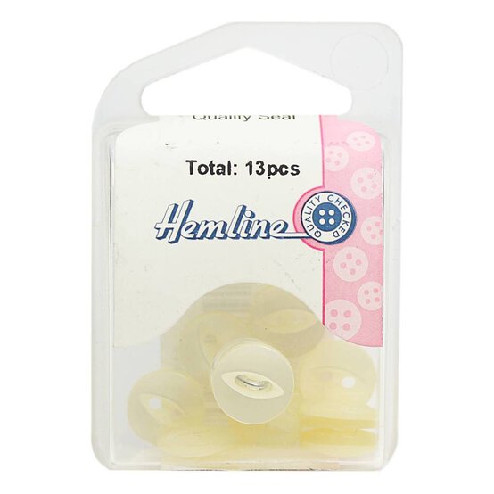 Hemline Cream Basic Fish Eye Button 13 Pack image number 2
