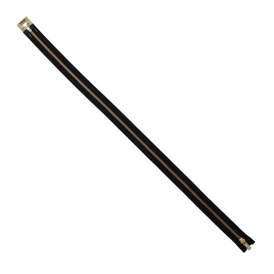 YKK Medium Weight Brass Elements Zip 66cm Black image number 2