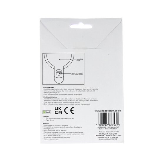 Extra Large Silver Foil Number 8 Balloon image number 4