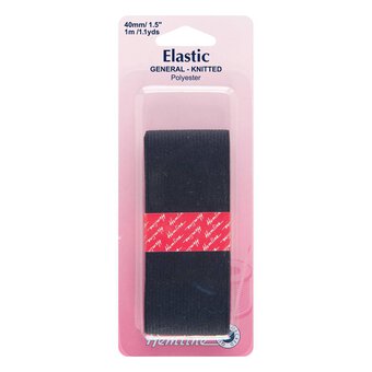 Hemline Black Knitted Elastic 40 mm x 1 m