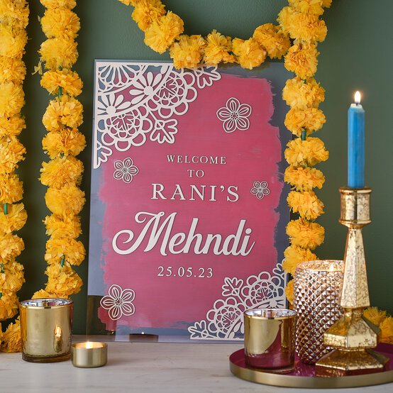 Cricut: How to Make a Mehndi Party Welcome Sign image number 1