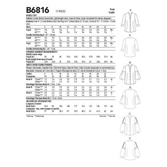 Butterick Women&rsquo;s Tops Sewing Pattern B6816 (14-22)