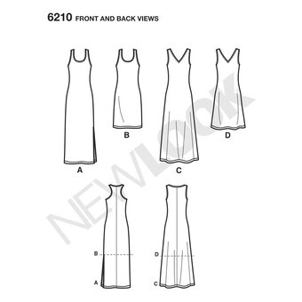 New Look Just 4 Knits Dress Sewing Pattern 6210