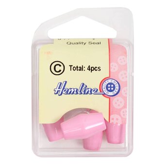 Hemline Pink Basic Barrel Button 4 Pack