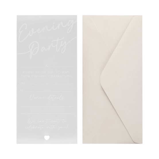 White Vellum Evening Invitations 20 Pack image number 1