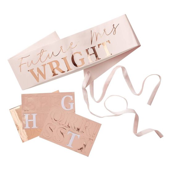 Ginger Ray Customisable Rose Gold Bride Sash image number 1