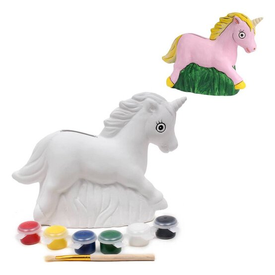 Paint Your Own Unicorn Money Box 18cm x 12cm x 6cm image number 1