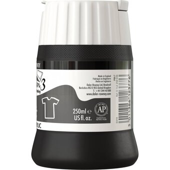 Daler-Rowney System3 Mars Black Textile Screen Printing Acrylic Ink 250ml