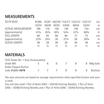 Sirdar No.1 Aran Stonewashed Top Digital Pattern 8269