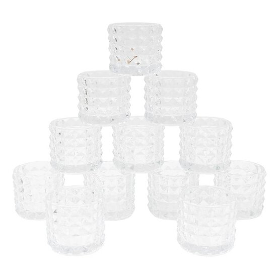 Clear Textured Tealight Holders 12 Pack image number 1