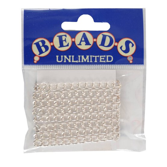 Beads Unlimited Silver Light Curb Chain 3mm x 1m