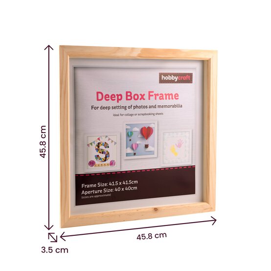 Pine Deep Box Frame 40cm x 40cm image number 4