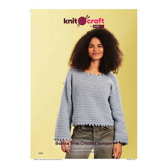 Knitcraft Bobble Trim Crochet Jumper Digital Pattern 0182 image number 4