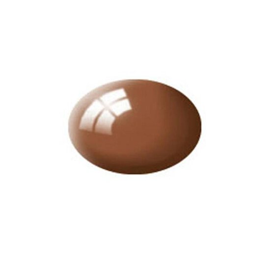 Revell Mud Brown Gloss Aqua Colour Acrylic Paint 18ml (180) image number 1