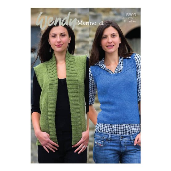 Wendy Merino DK Cardigan and Tank Top Digital Pattern 5590 image number 1
