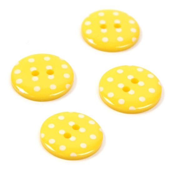 Hemline Yellow Novelty Spotty Button 4 Pack image number 1