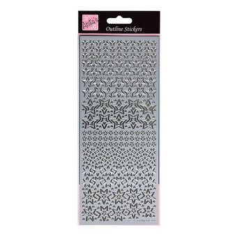 Anita's Silver Stars Outline Stickers