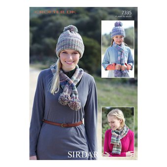 Sirdar Crofter DK Hats and Scarves Digital Pattern 7335