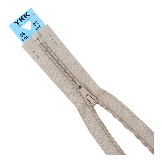 YKK Dark Beige Nylon Open End Zip 56cm image number 1