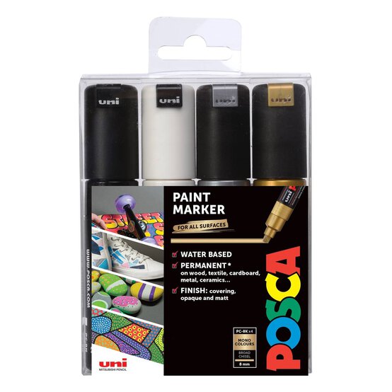 Uni-ball Mono Posca PC-8K Marker Pens 4 Pack image number 1